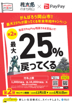 情報は正しく理解し即実行！12月から再び岡山市×PayPayキャンペーン始まります！