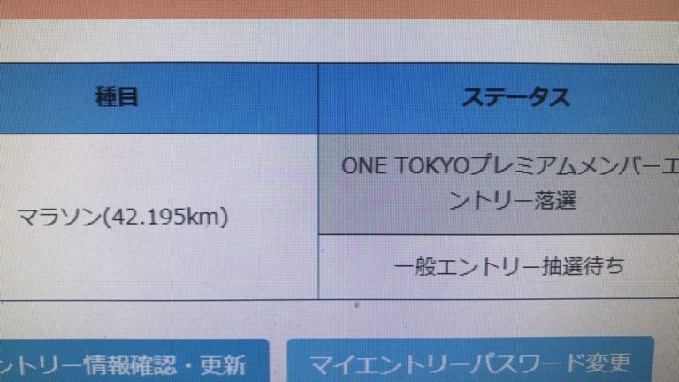 東京マラソンの抽選結果が届きました！