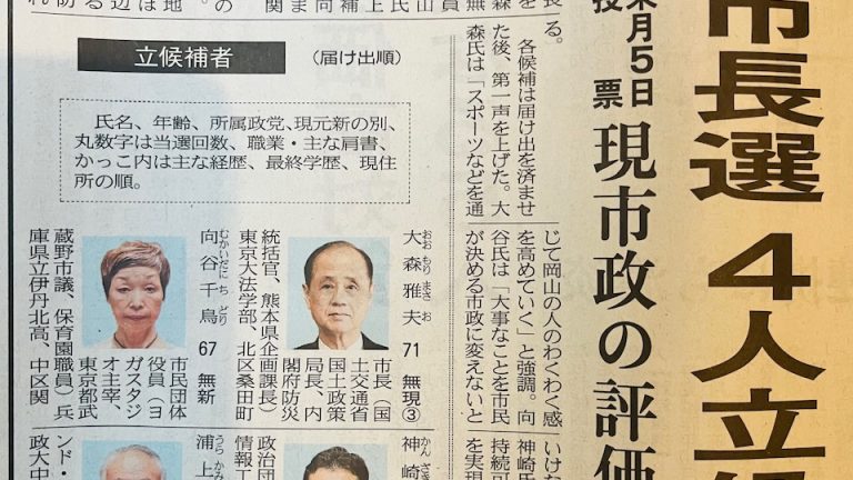どうなる？岡山市長選挙